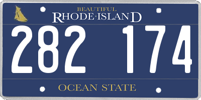 RI license plate 282174