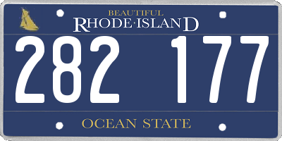RI license plate 282177