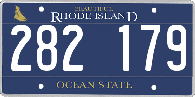 RI license plate 282179
