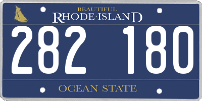 RI license plate 282180