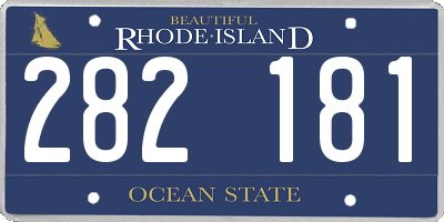 RI license plate 282181