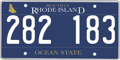 RI license plate 282183