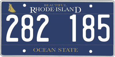 RI license plate 282185
