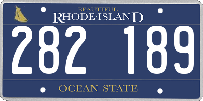RI license plate 282189