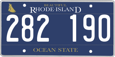 RI license plate 282190