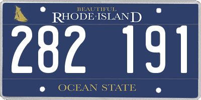RI license plate 282191