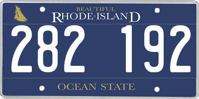 RI license plate 282192