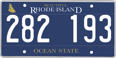 RI license plate 282193
