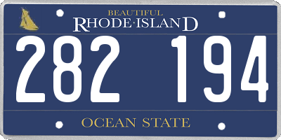 RI license plate 282194