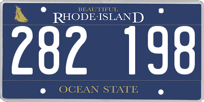 RI license plate 282198