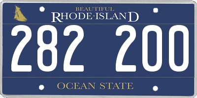 RI license plate 282200