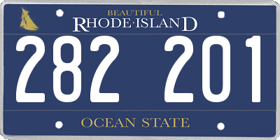 RI license plate 282201