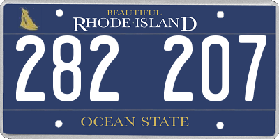 RI license plate 282207