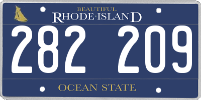RI license plate 282209