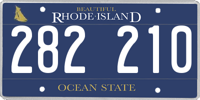 RI license plate 282210