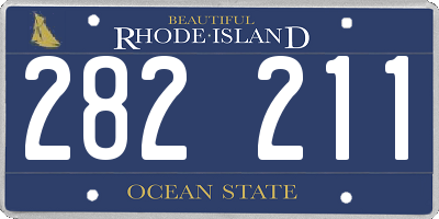 RI license plate 282211