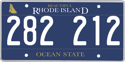 RI license plate 282212