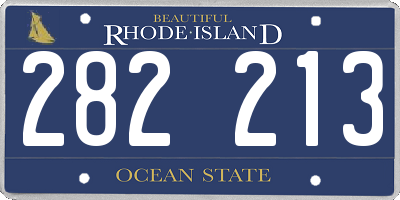 RI license plate 282213