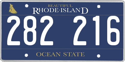 RI license plate 282216