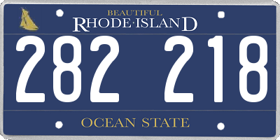 RI license plate 282218