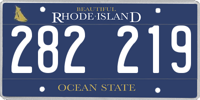 RI license plate 282219