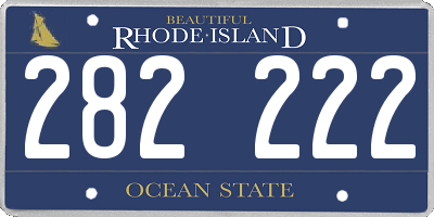 RI license plate 282222