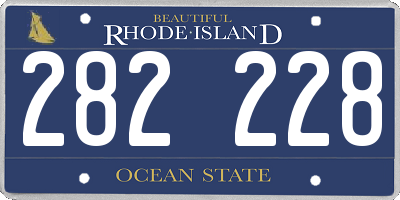 RI license plate 282228