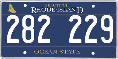 RI license plate 282229