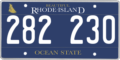RI license plate 282230