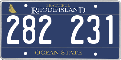 RI license plate 282231
