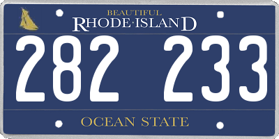 RI license plate 282233