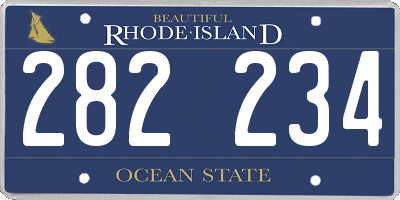 RI license plate 282234