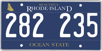 RI license plate 282235