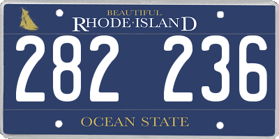RI license plate 282236
