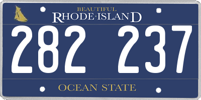 RI license plate 282237