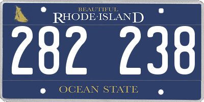 RI license plate 282238