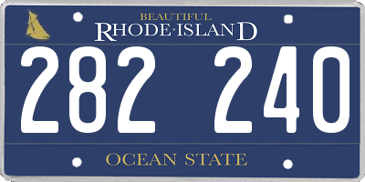RI license plate 282240