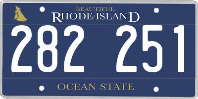 RI license plate 282251