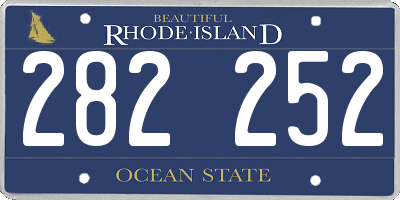 RI license plate 282252