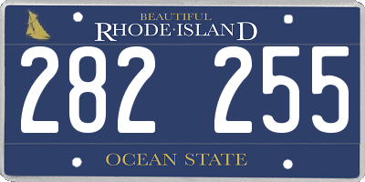 RI license plate 282255