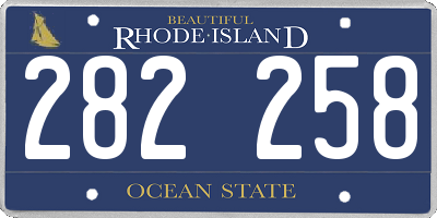 RI license plate 282258