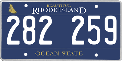 RI license plate 282259