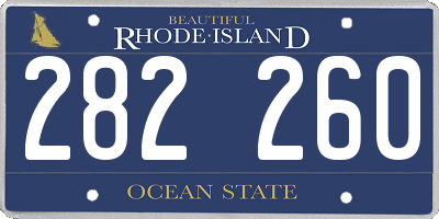 RI license plate 282260