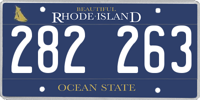 RI license plate 282263