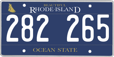 RI license plate 282265
