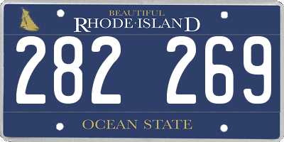 RI license plate 282269