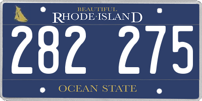 RI license plate 282275