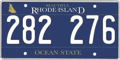 RI license plate 282276