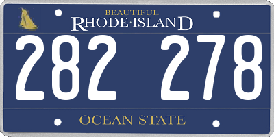 RI license plate 282278