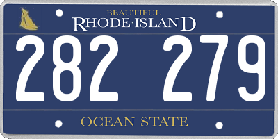 RI license plate 282279